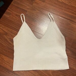 knit white tank top- size M
